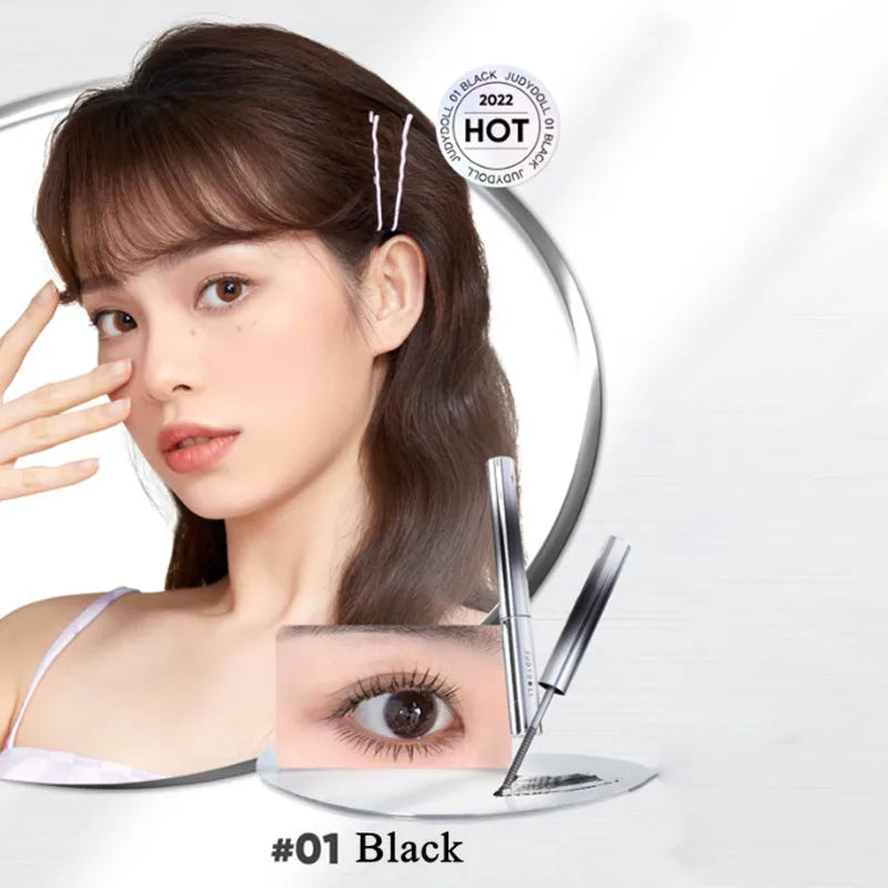Judydoll Small Steel Tube Lash Mascara Lengthening Curling Thick Natural Quick Dry Waterproof Non-Smudge Big Eyes Makeup Gel